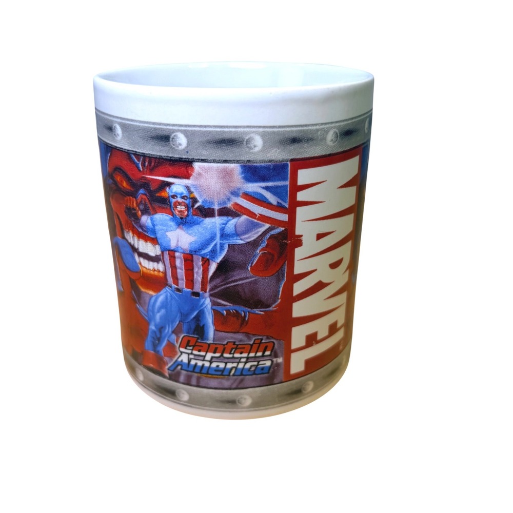 Marvel Coffee Mug 2003 Super Heroes Captain America Avengers Movie Memorabilia